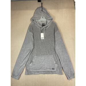 Billabong Hoodie Mens L Gray Fleece Pouch Pockets Pullover Sweatshirt